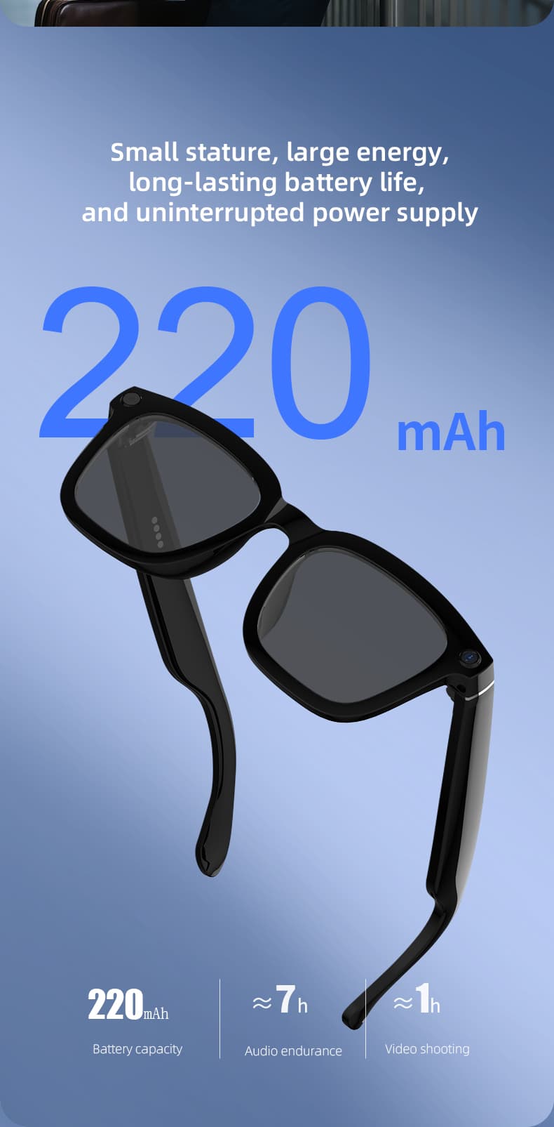 N105 AI Camera Glasses - Extended Battery Life for All-Day Use