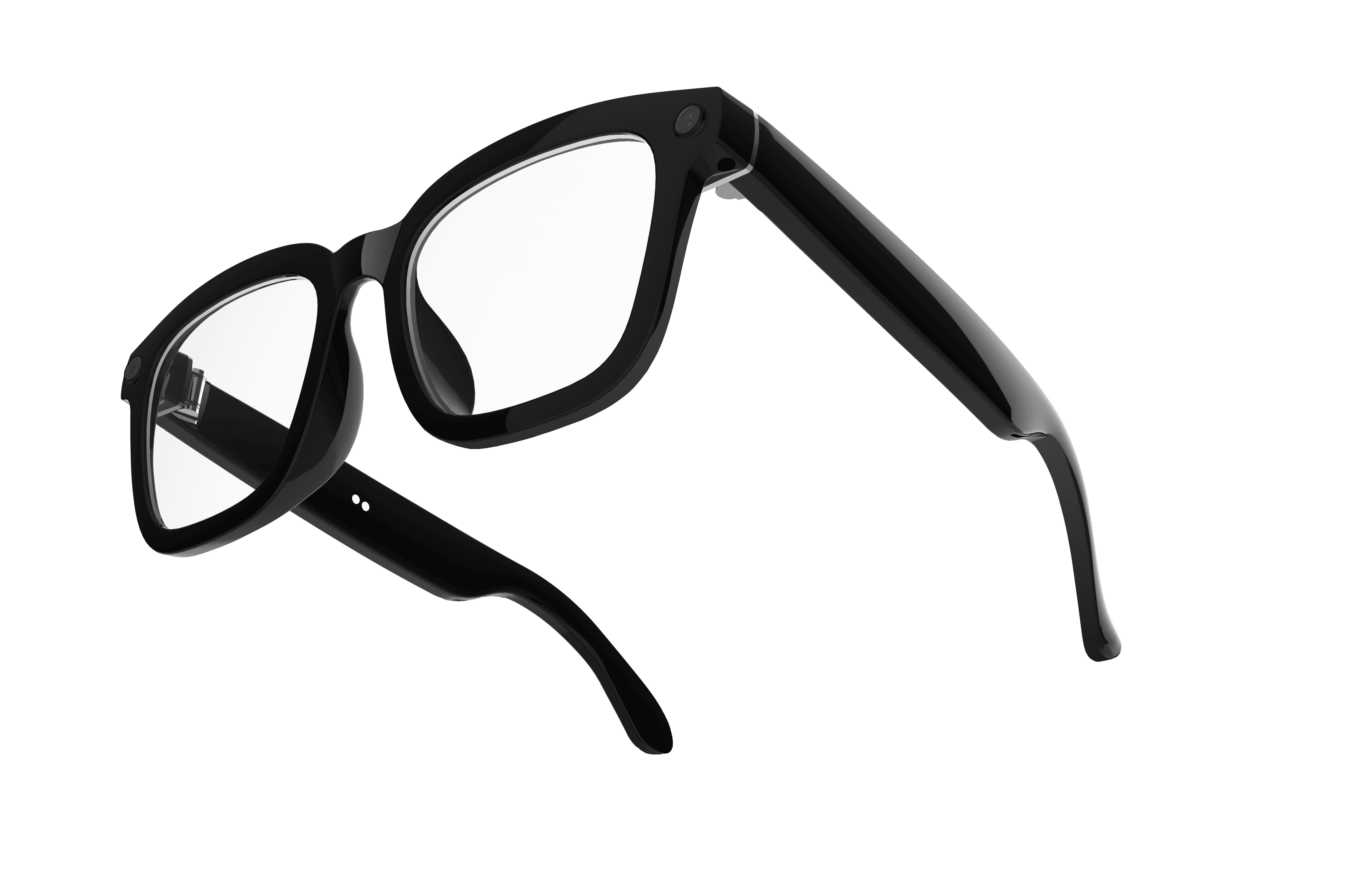 N105 AI Camera Glasses - Blue Light Protection Style - Side View