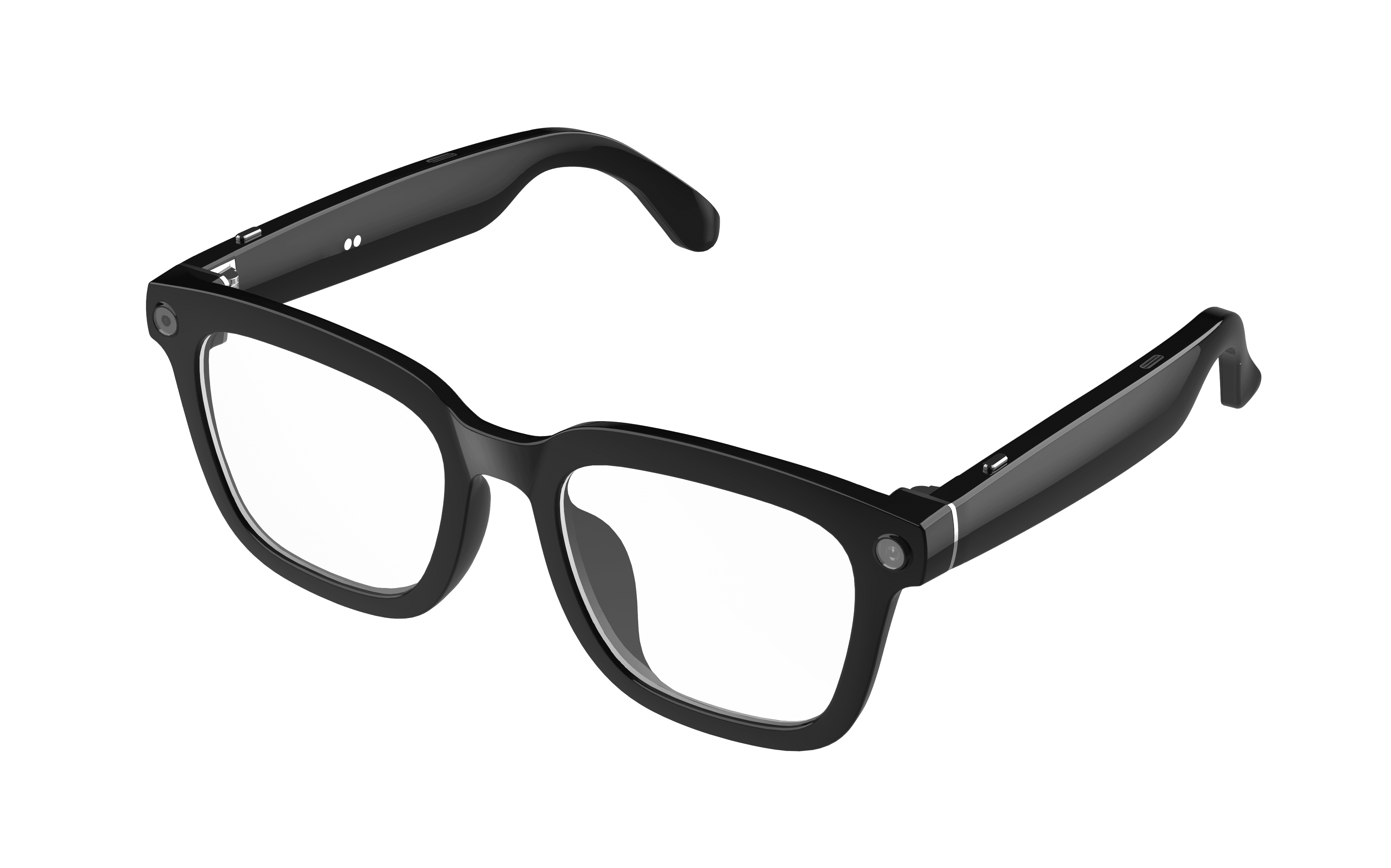 N105 AI Camera Glasses - Blue Light Protection Style - Three Quarter View