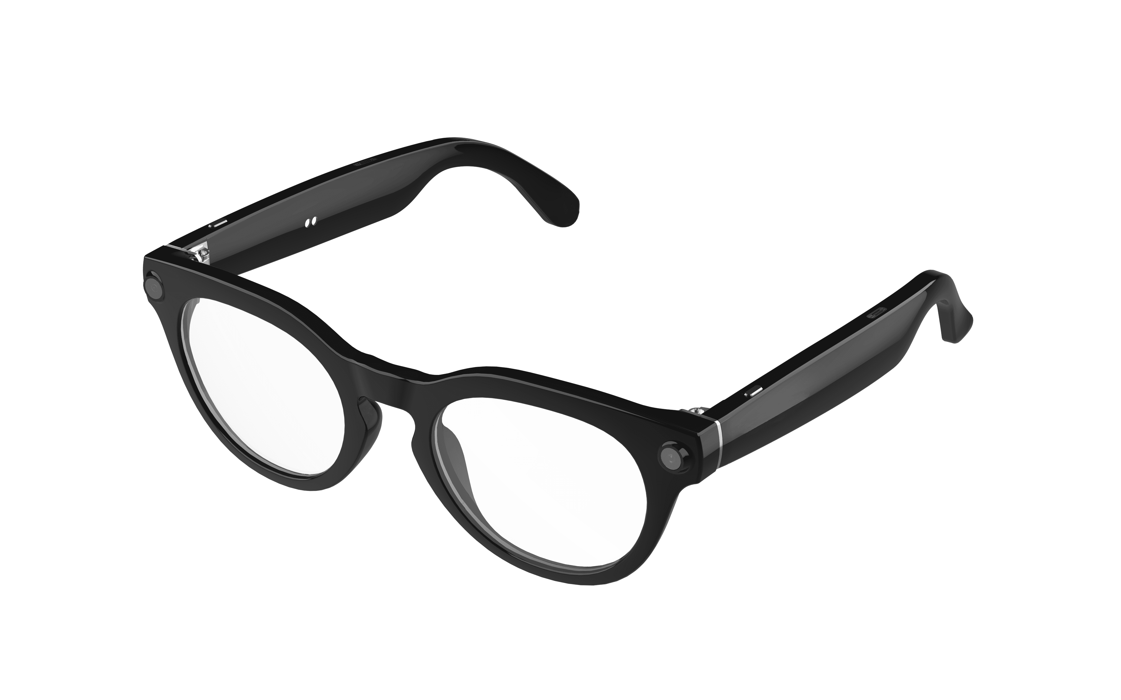 N108-1 AI Camera Glasses - Blue Light Protection Style - Three Quarter View