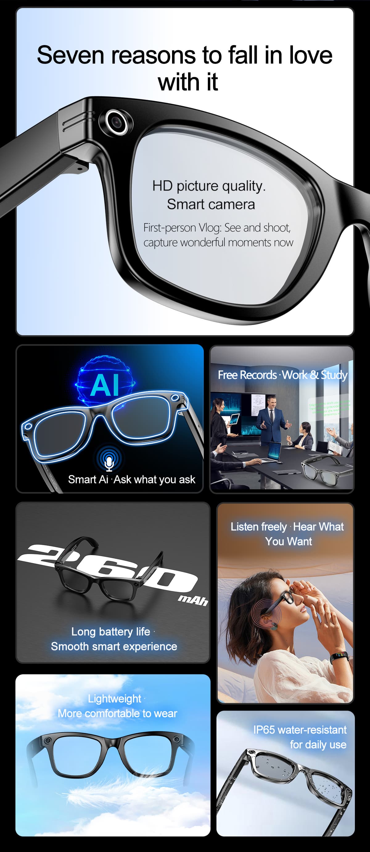 N600 AI Camera Glasses - Intelligent Auto-Adjustment with Machine Learning